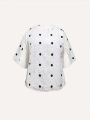  Floral Pattern Split Sleeve Top