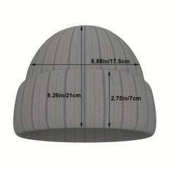 Double Y2K Beanie Unisex Hip Hop Knit Hat Letter Jacquard Warm Skull Cap