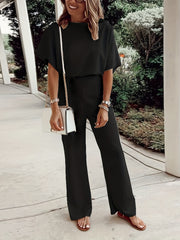  Solid Top & Pants 2 Piece Set
