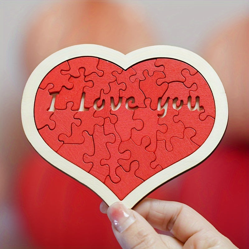 Wooden love puzzle wedding game props trickster groom man Christmas