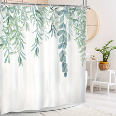 Abstract Leaves Shower Curtain Waterproof Bathroom Curtain 72Wx72H Inch