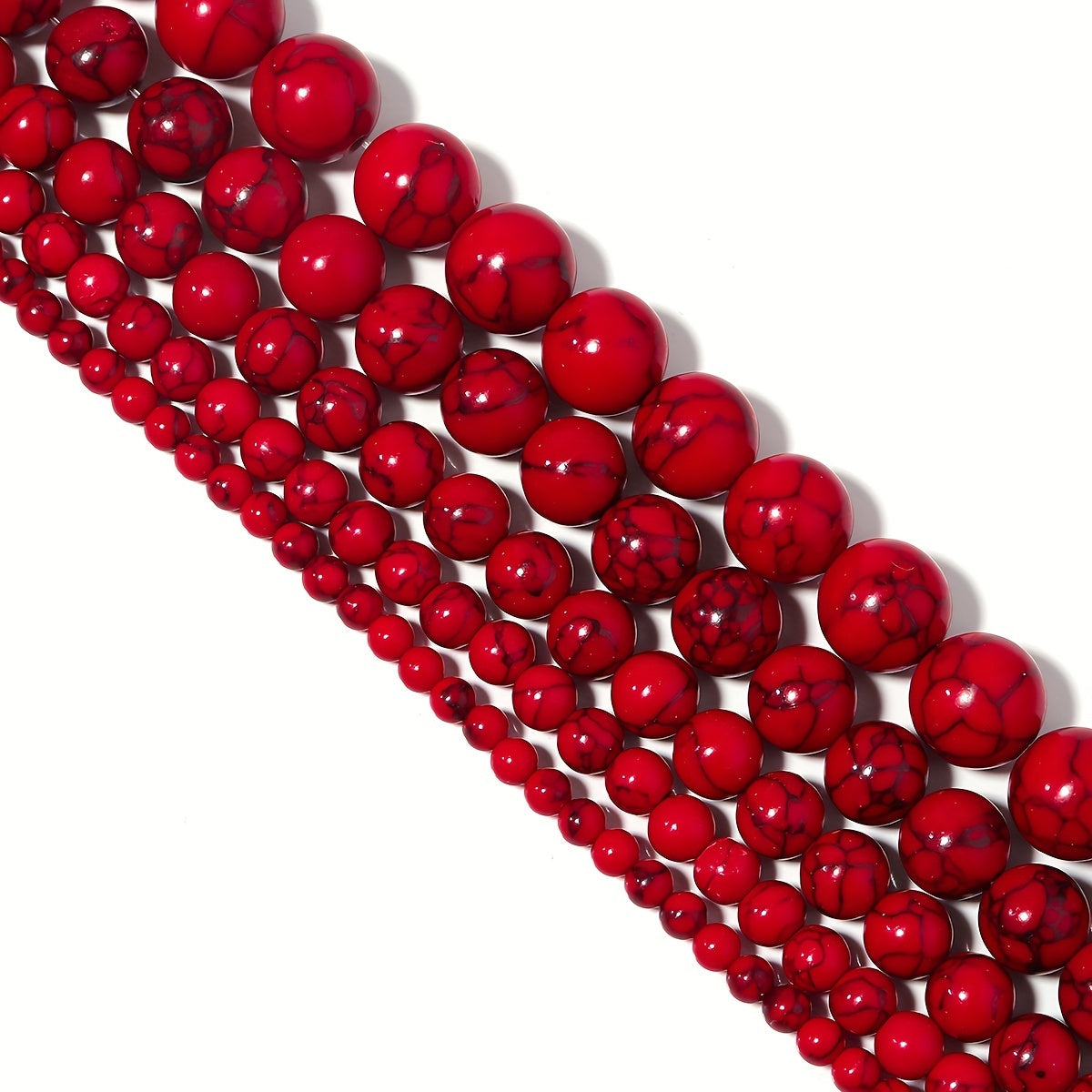 Red Howlite Turquoise Round Beads 4-10mm for Jewelry Making