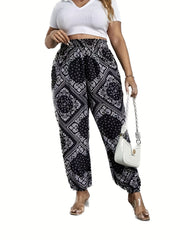 Paisley Print High Rise Carrot Pants