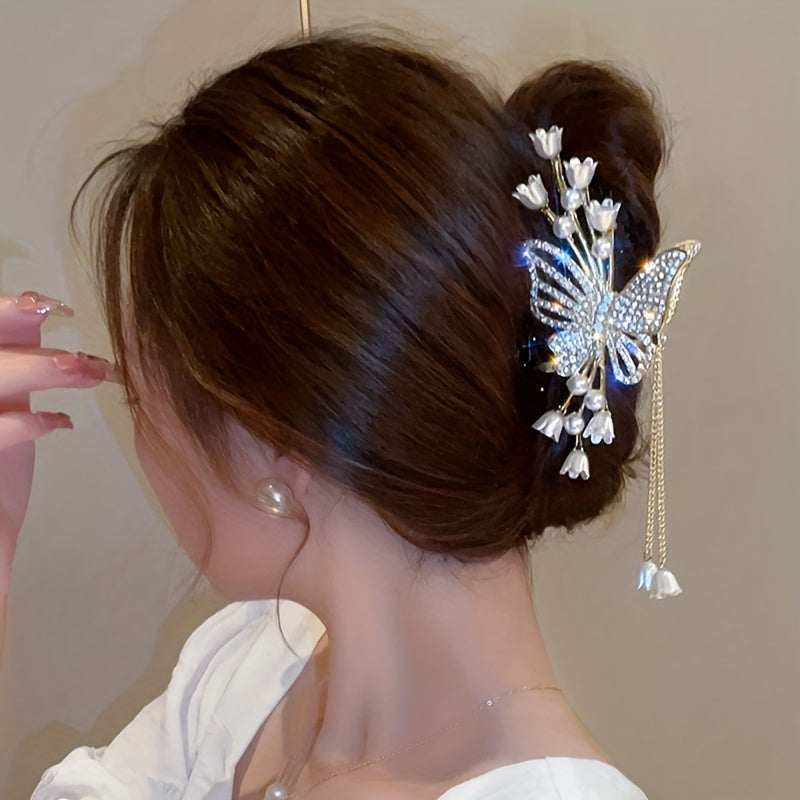 Girl's Flower Butterfly Rhinestone Hair Clip Tassel Fairy Hair Accessories