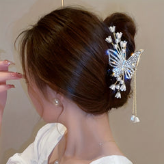 Girl's Flower Butterfly Rhinestone Hair Clip Tassel Fairy Hair Accessories