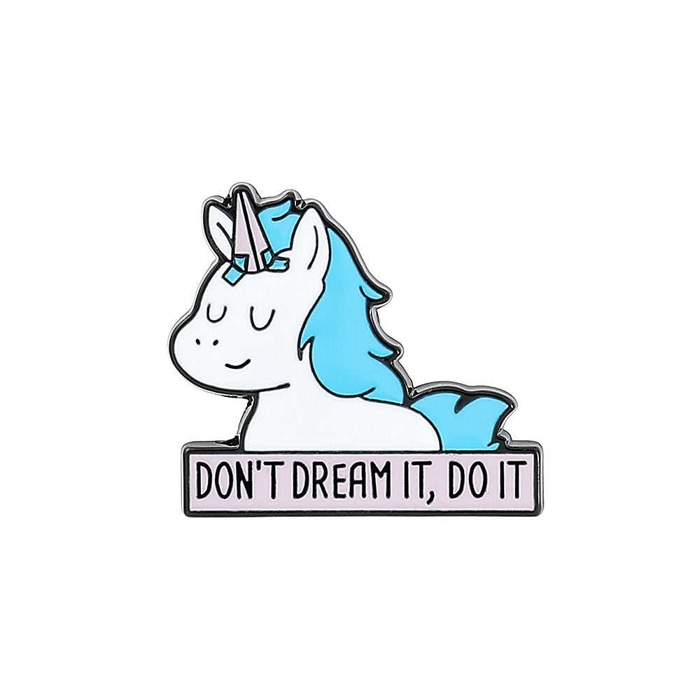 Cartoon Unicorn Enamel Chest Bag Accessory