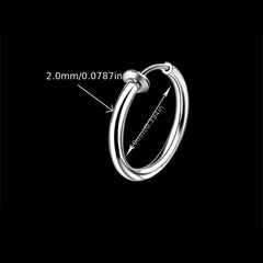 2pcs Stainless Steel Spring Ear Clips Hip Hop Ear Buckle Jewelry