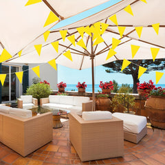 10m Yellow Triangular Bunting Garland Grand Opening Carnival Decoration