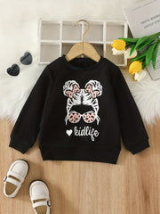 Leopard Portrait Girls Pullover Sweatshirt