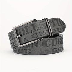 Alloy Buckle PU Striped Belt Men
