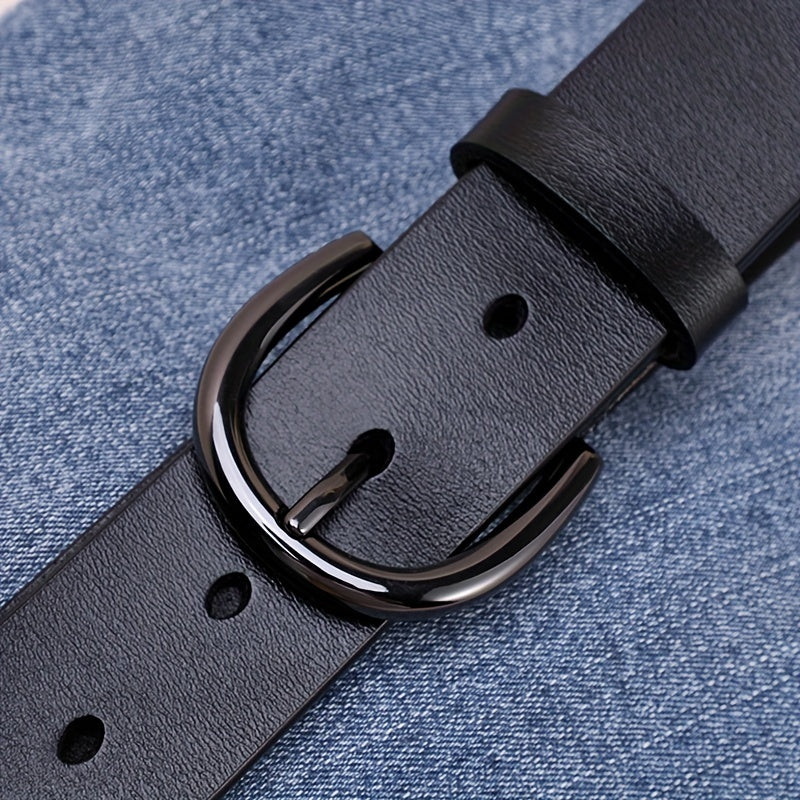 Leather Belt Round Pin Buckle Belt Unisex Casual Pants Jeans Belts Plus Size
