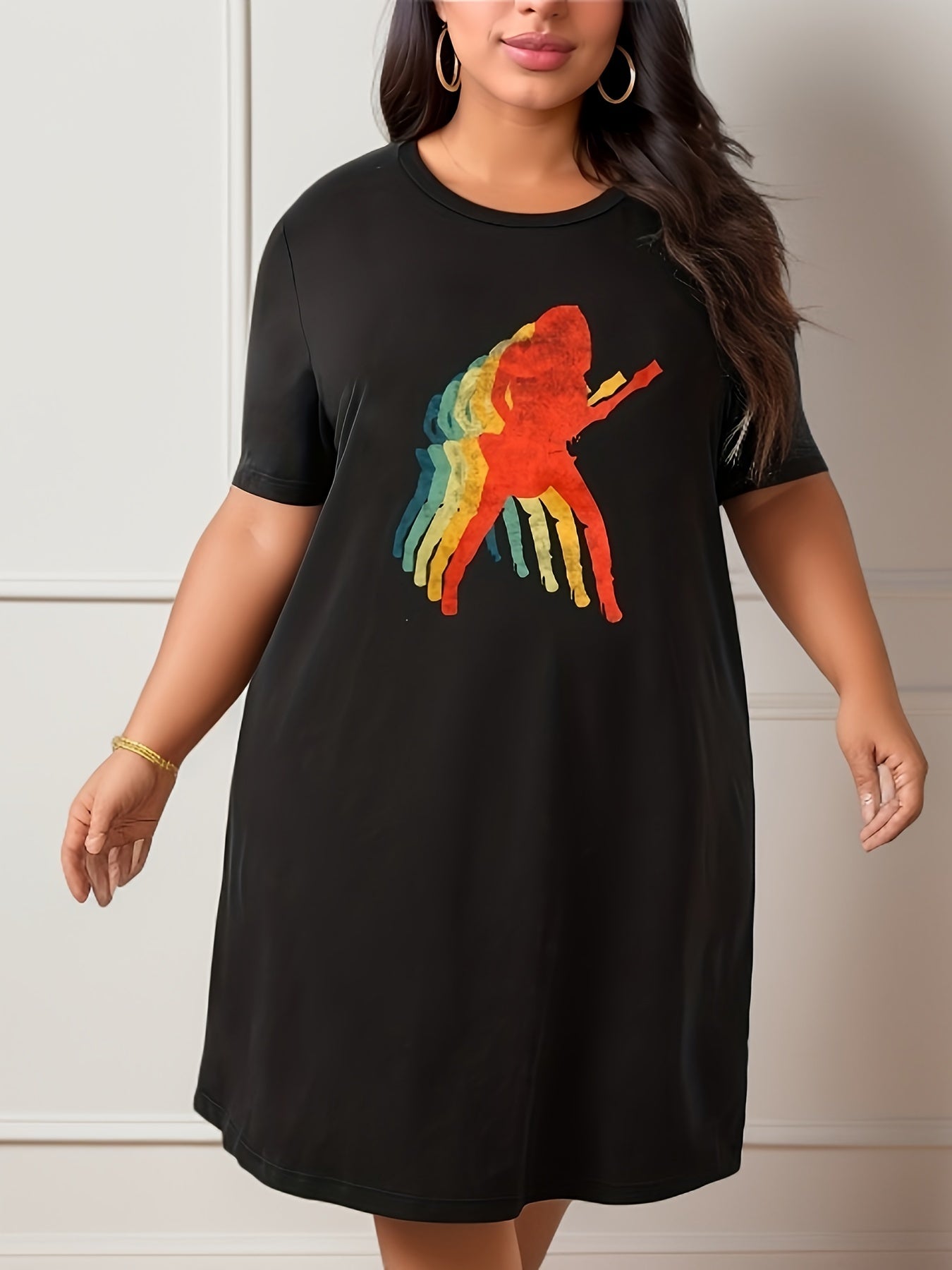  Rainbow Figure Print Tee Nightdress