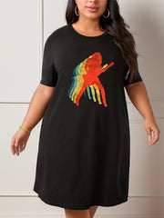  Rainbow Figure Print Tee Nightdress