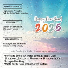 Festive Year Colorful Stickers for Holiday Windows & Car Decals