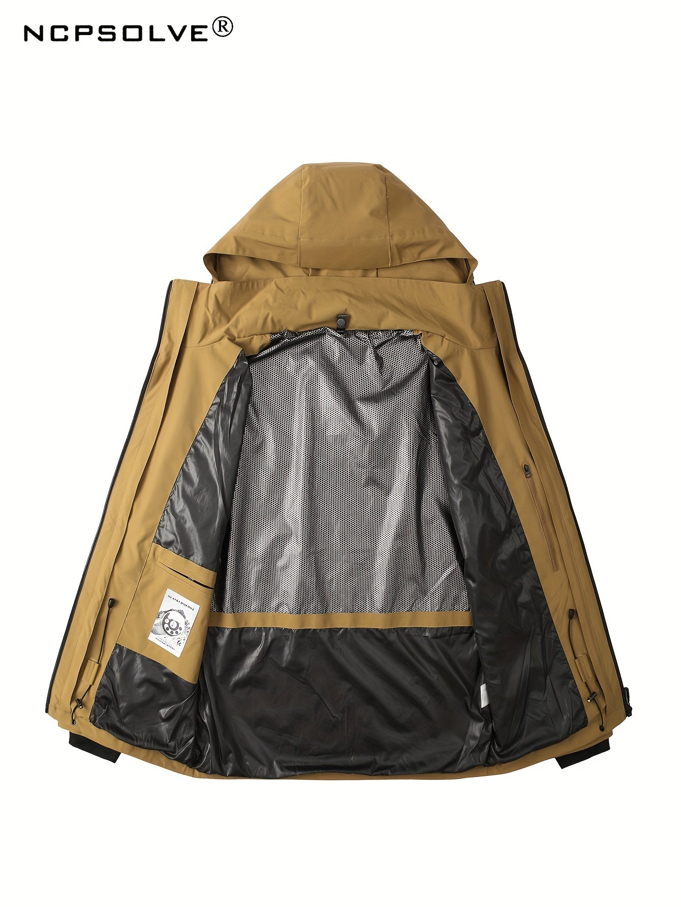 Men's 3-In-1 Zip Hooded Jacket Waterproof Windproof Hiking Jacket