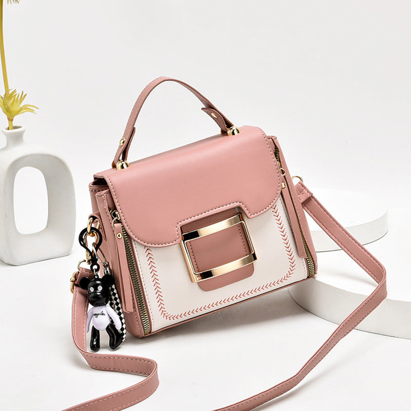 Stylish Top Handle Bag Faux Leather Purse Shoulder Bag