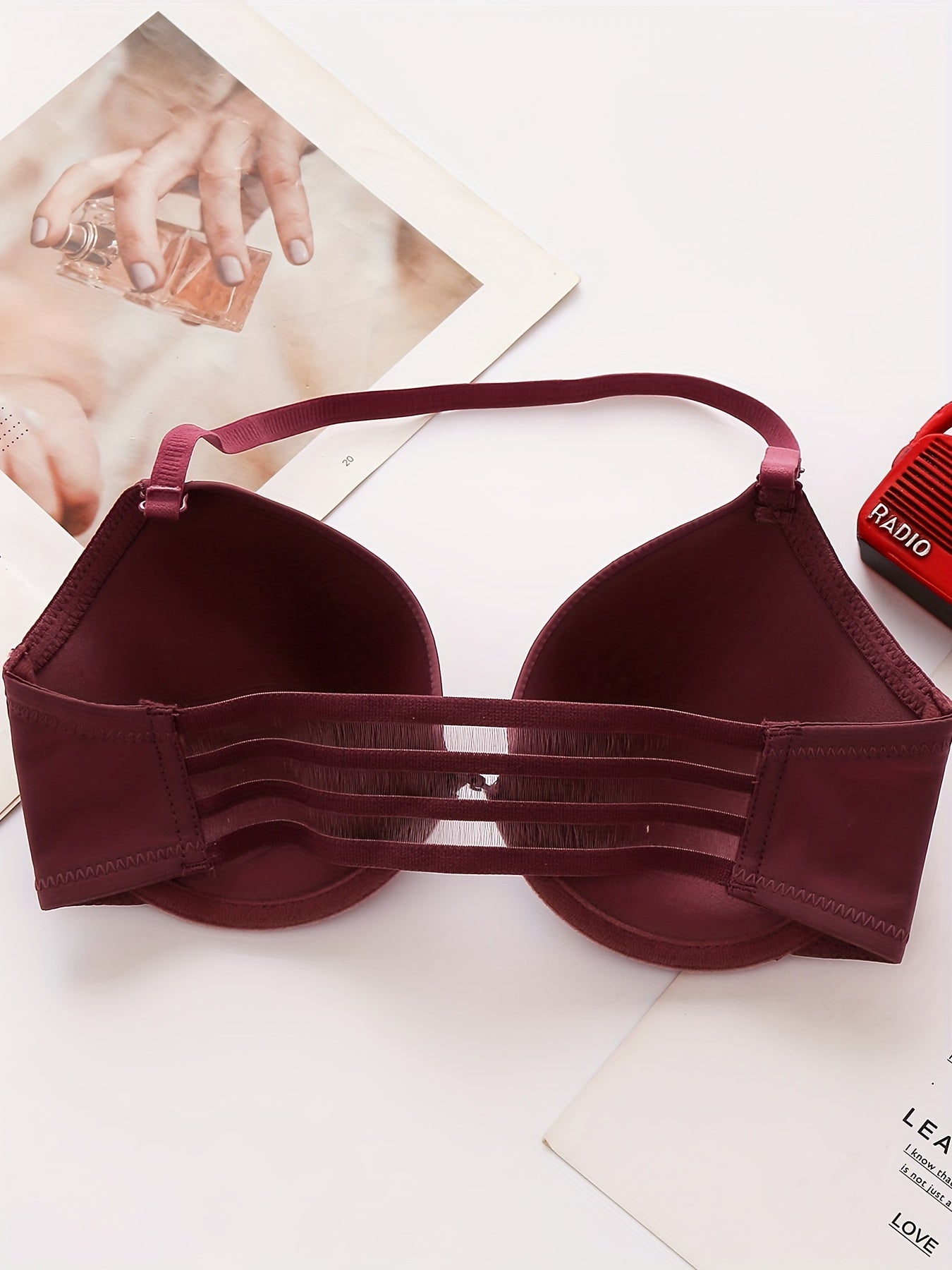 Solid T Shirt Bra Comfy & Breathable Push Up Bra Women's Lingerie