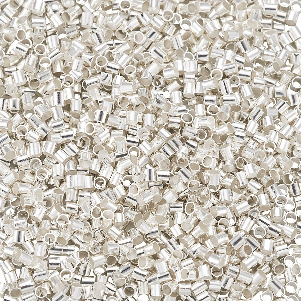 1700Pcs Brass Crimp Tube End Beads Spacer Tube Beads DIY Necklace Bracelet