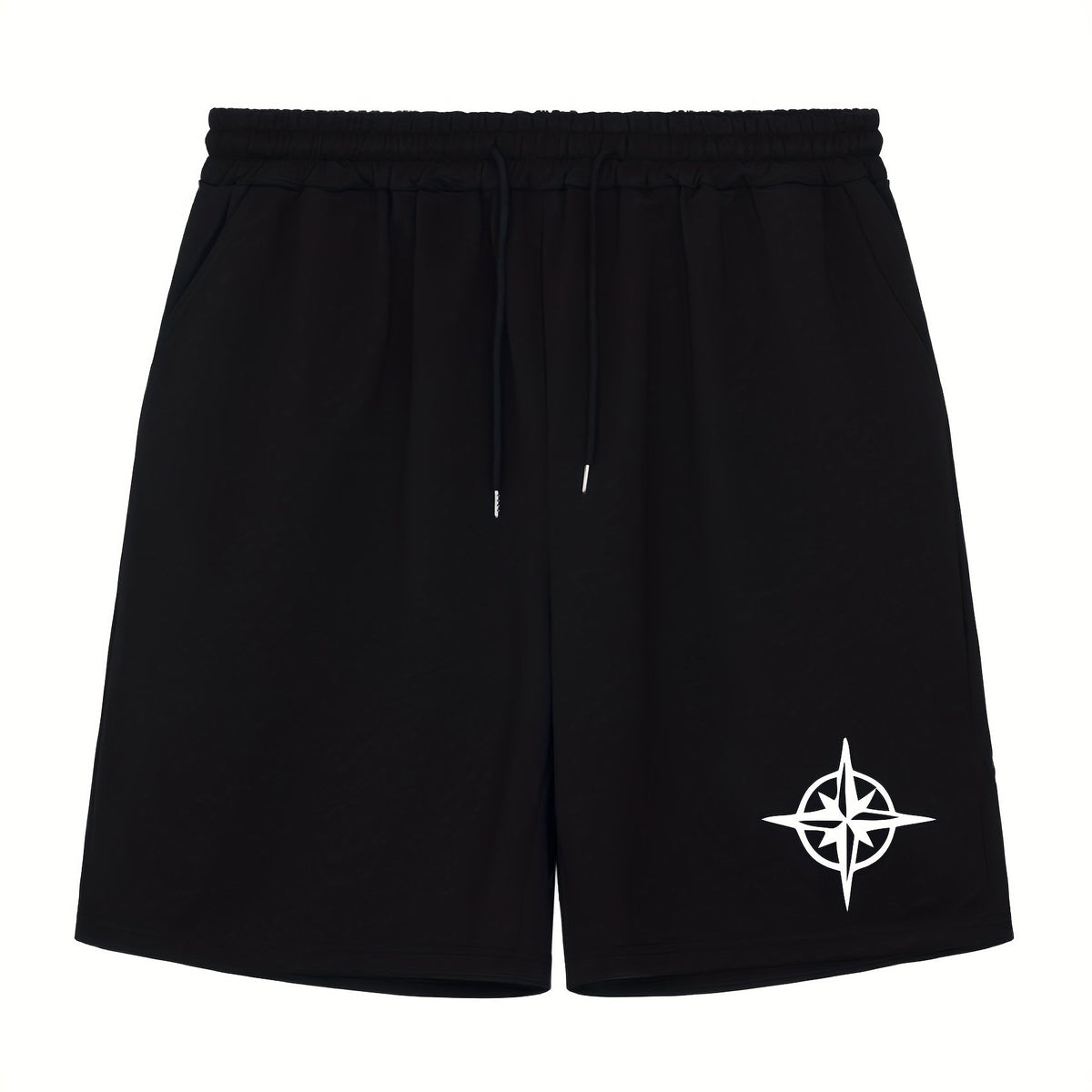 Men's Star Print Workout Shorts Active Stretch Breathable Drawstring