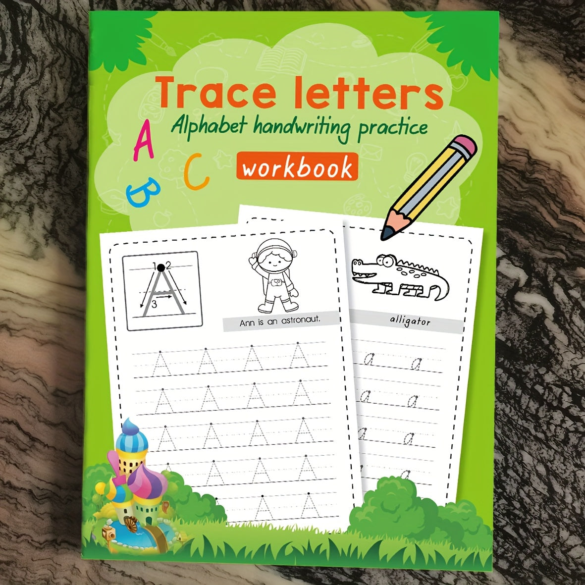 YUYNLEP Kids' Alphabet Writing Workbook Red Tracing Letters Learning Book