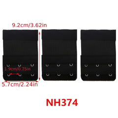 3 Pcs Elastic Bra Strap Extenders Adjustable Band Comfort Women's Lingerie
