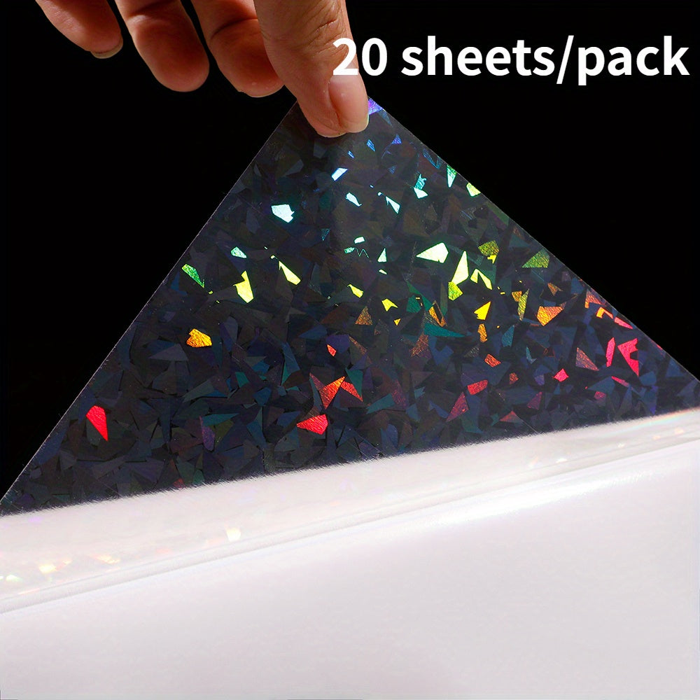 Holographic Laser Transparent Stickers A4 Vinyl Self Adhesive Waterproof Film