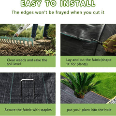 Heavy Duty Garden Weed Barrier Fabric - Eliminate Weeds Instantly