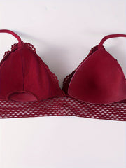 Lace Wireless Bra Breathable & Comfy Cut Out Bra