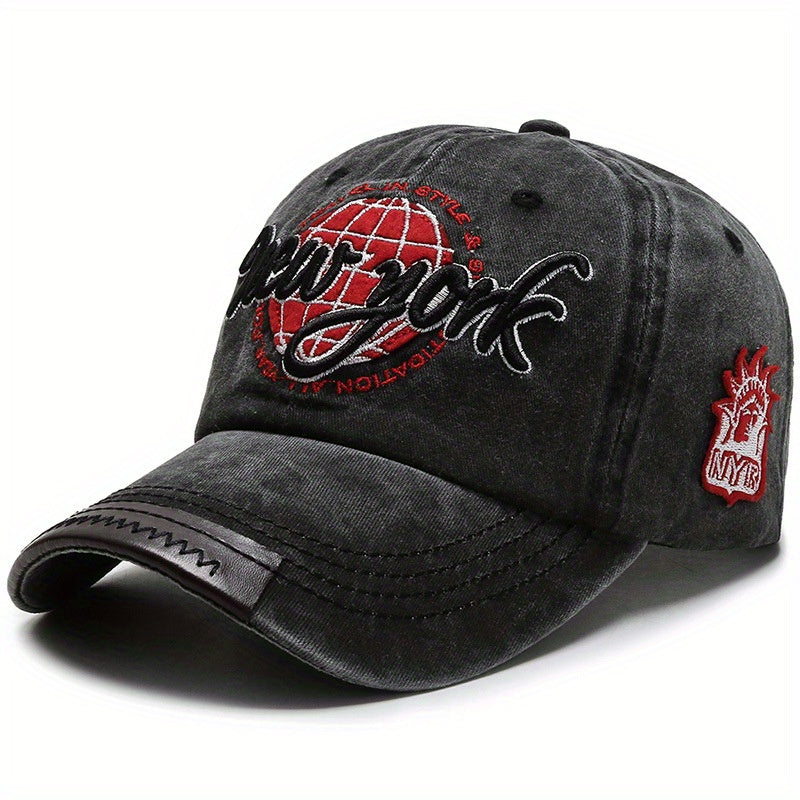 Distressed Letter Embroidery Baseball Cap for Men and Women