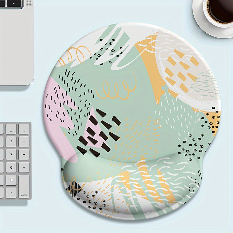 Green Geometric Pattern Milk Fiber Fabric Mouse Pad