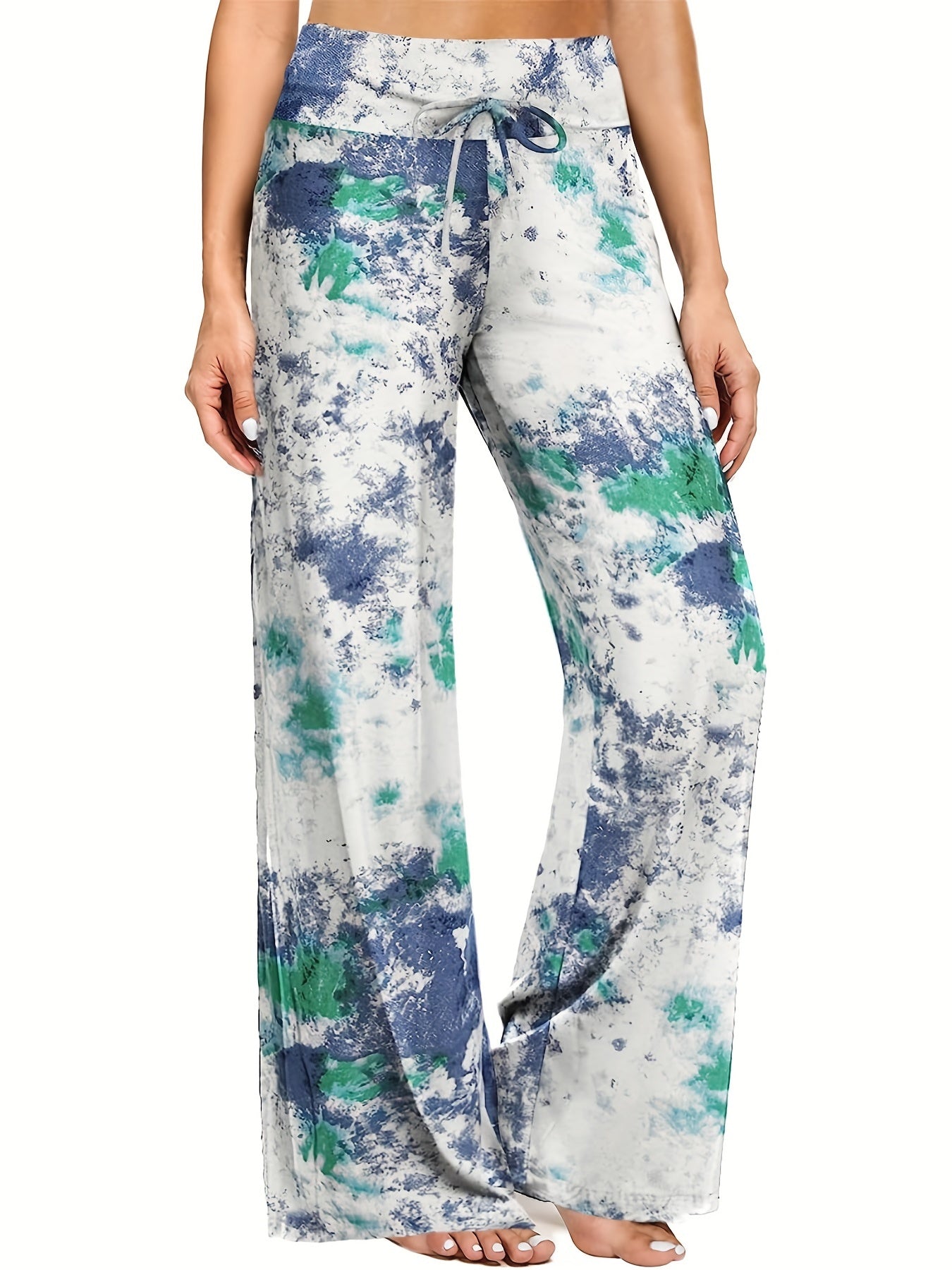  Casual Pants Women's Plus Graphic Print Yoga Wide Leg Loose Pants