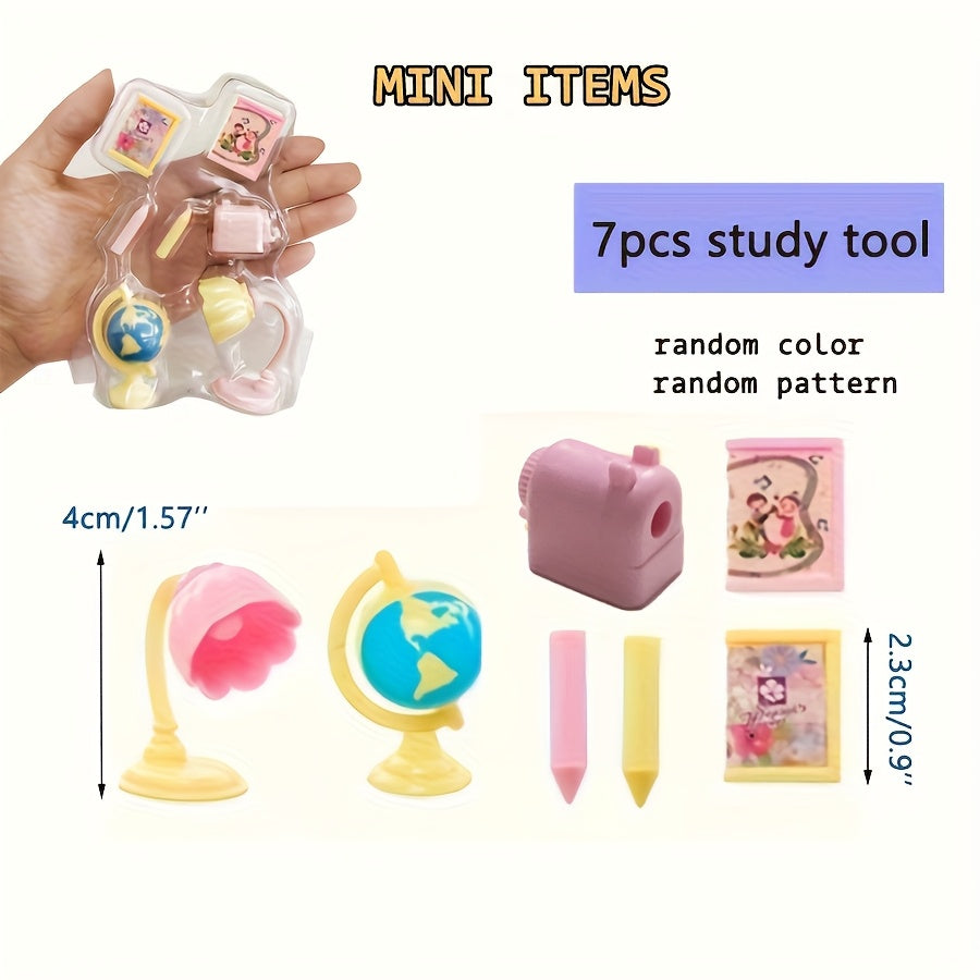 43pcs Dollhouse Accessory Set Small Food Tableware and Kitchen Decorations