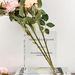 Clear Book Vase For Flowers Acrylic Transparent Book Vase