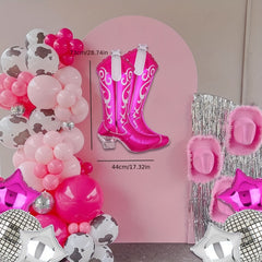 4pcs Cowgirl Boots Balloons Western Bride Dance Party Decorations