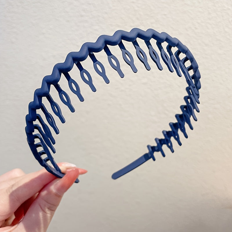 Matte Colorful Hair Band for Women Non-Slip Wavy Headband