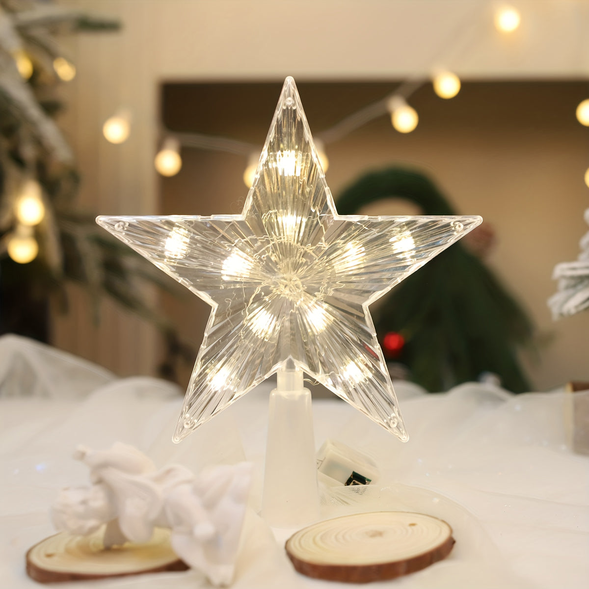 LED Christmas Tree Top Star Decoration Party Supplies Family Hotel
