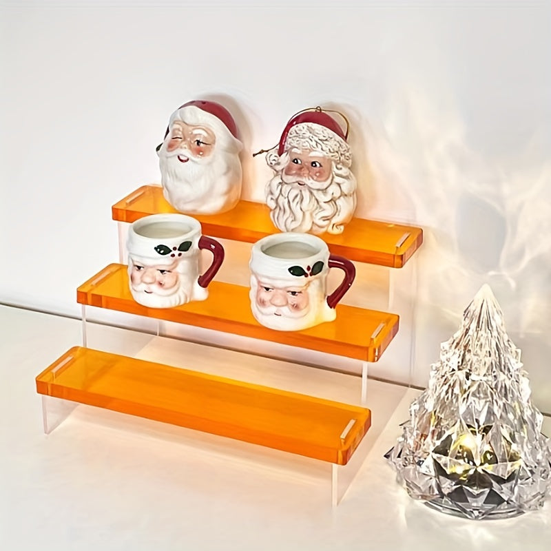 3-Layer Colored Acrylic Display Rack for Collection Pop Figures Toys