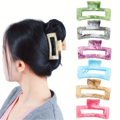 Colorful Rectangle Hair Claw Clips Non Slip Strong Hold Jaw Hair Clamps