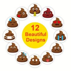 240pcs Poop Emoticon Sticker Pack Office Supplies