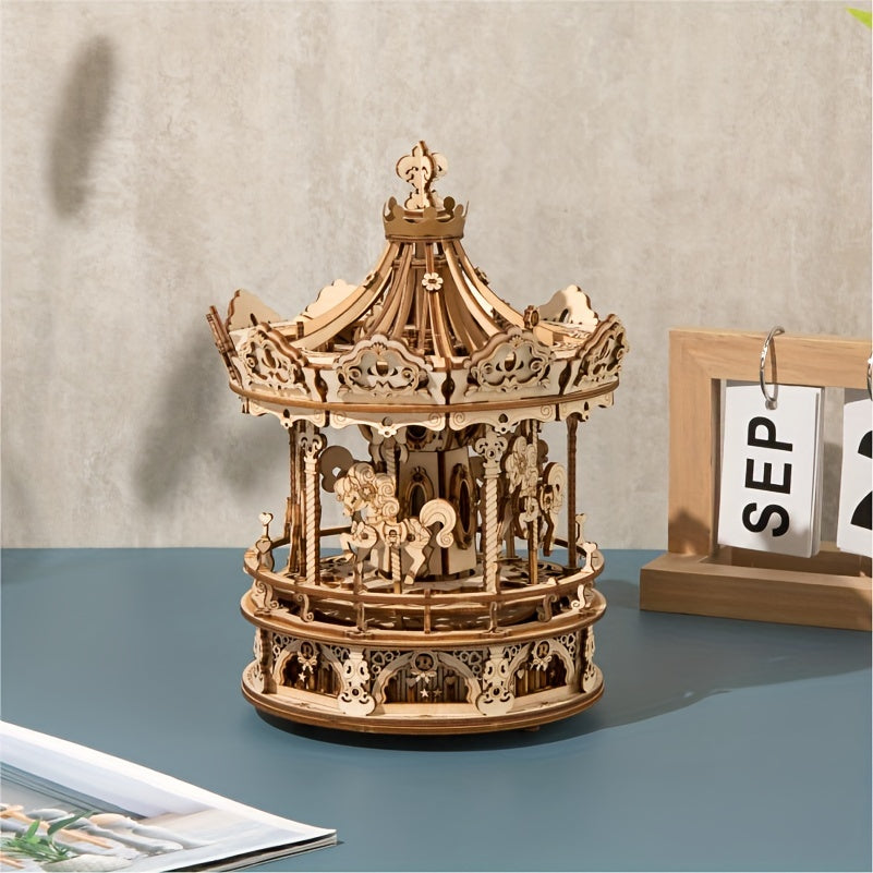 DIY 3D Wooden Carousel Music Box - Adult/Children Gift