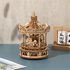 DIY 3D Wooden Carousel Music Box - Adult/Children Gift