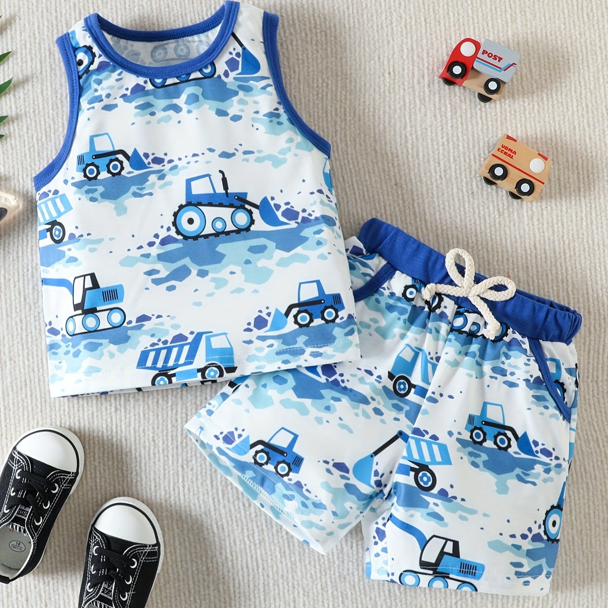 Boys Dino Digger Tank Top & Shorts Set
