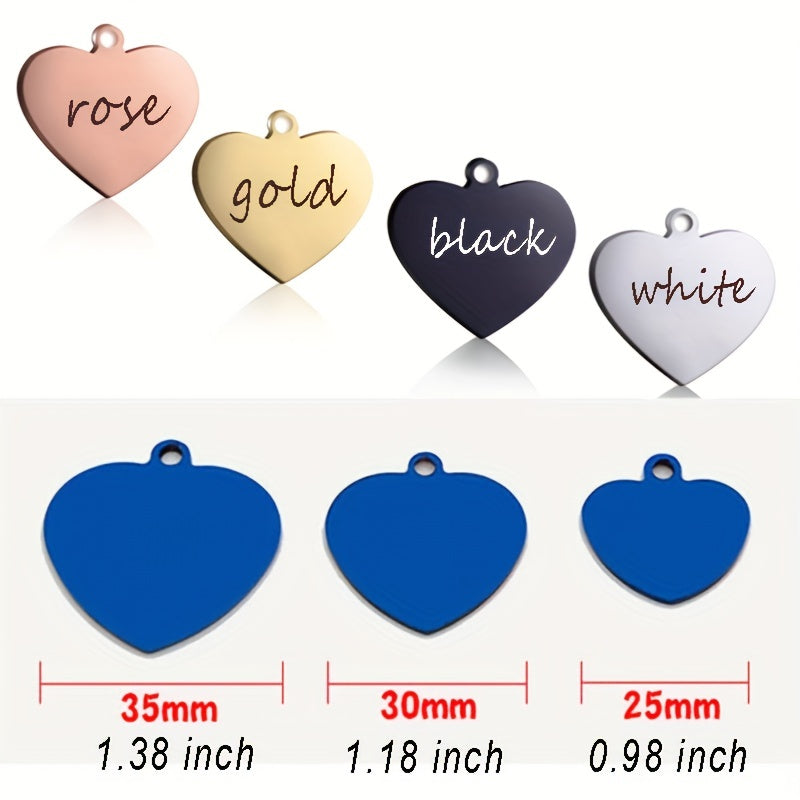 Personalized Dog ID Tag Heart Shape Engraved Stainless Steel Collar Tag