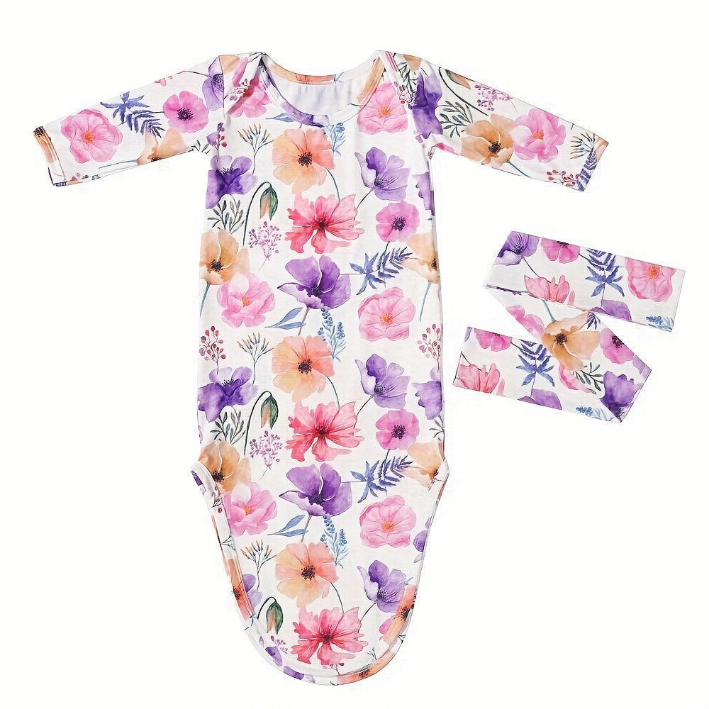 Newborn Photo Props Baby Wrap Set with Hairband