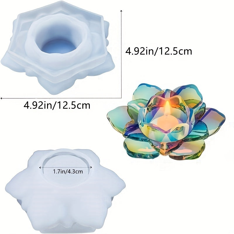 Lotus Tealight Candle Holder Resin Silicone Mold
