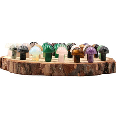 Hand Carved Mushroom Crystal Gemstone DIY Jewelry Gift