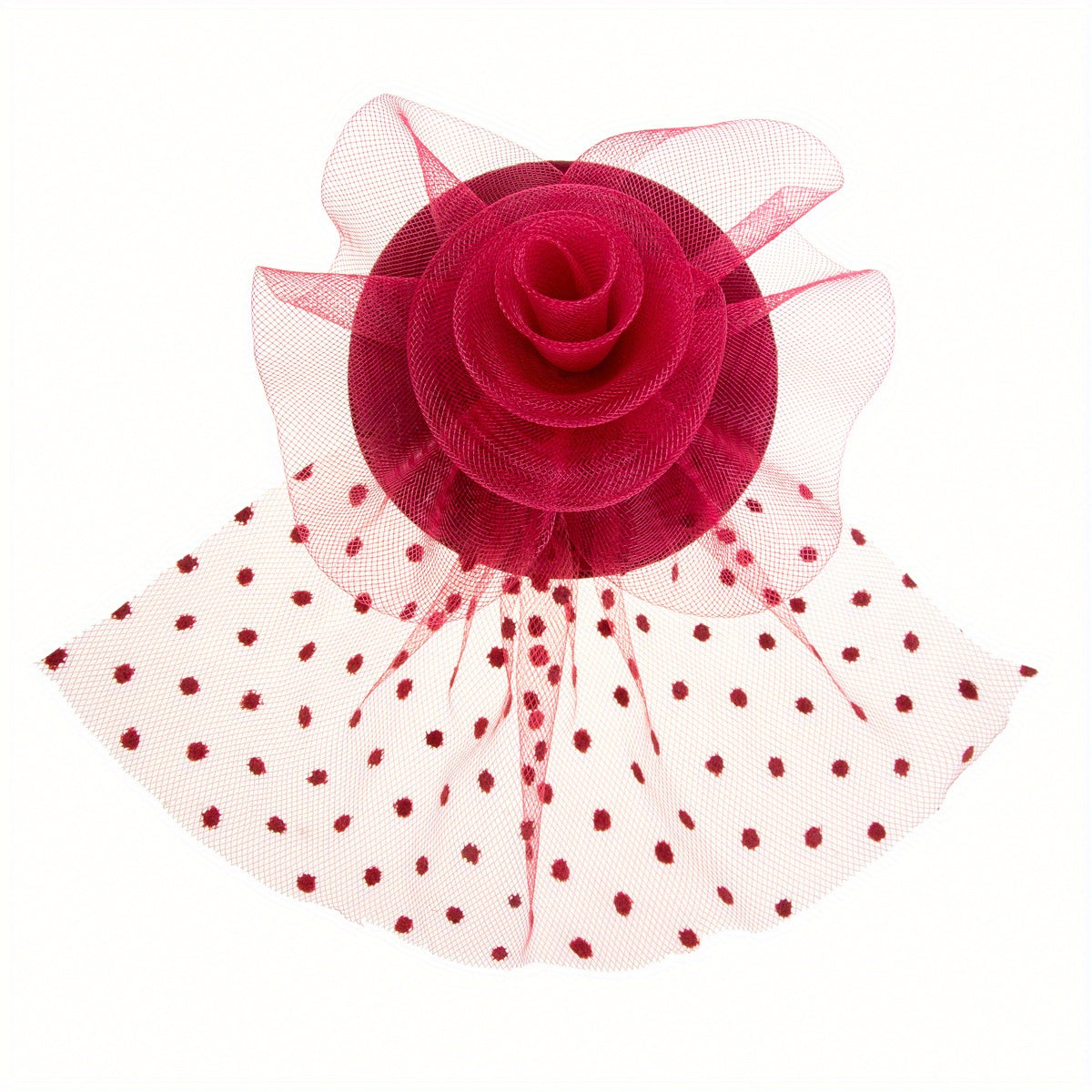 Girl's Flower Hair Bow Veil Bridal Headdress