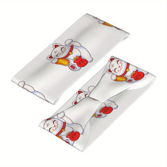 Lucky Cat Unisex Sports Headband Sweat Wicking Stretchy & Breathable Polyester