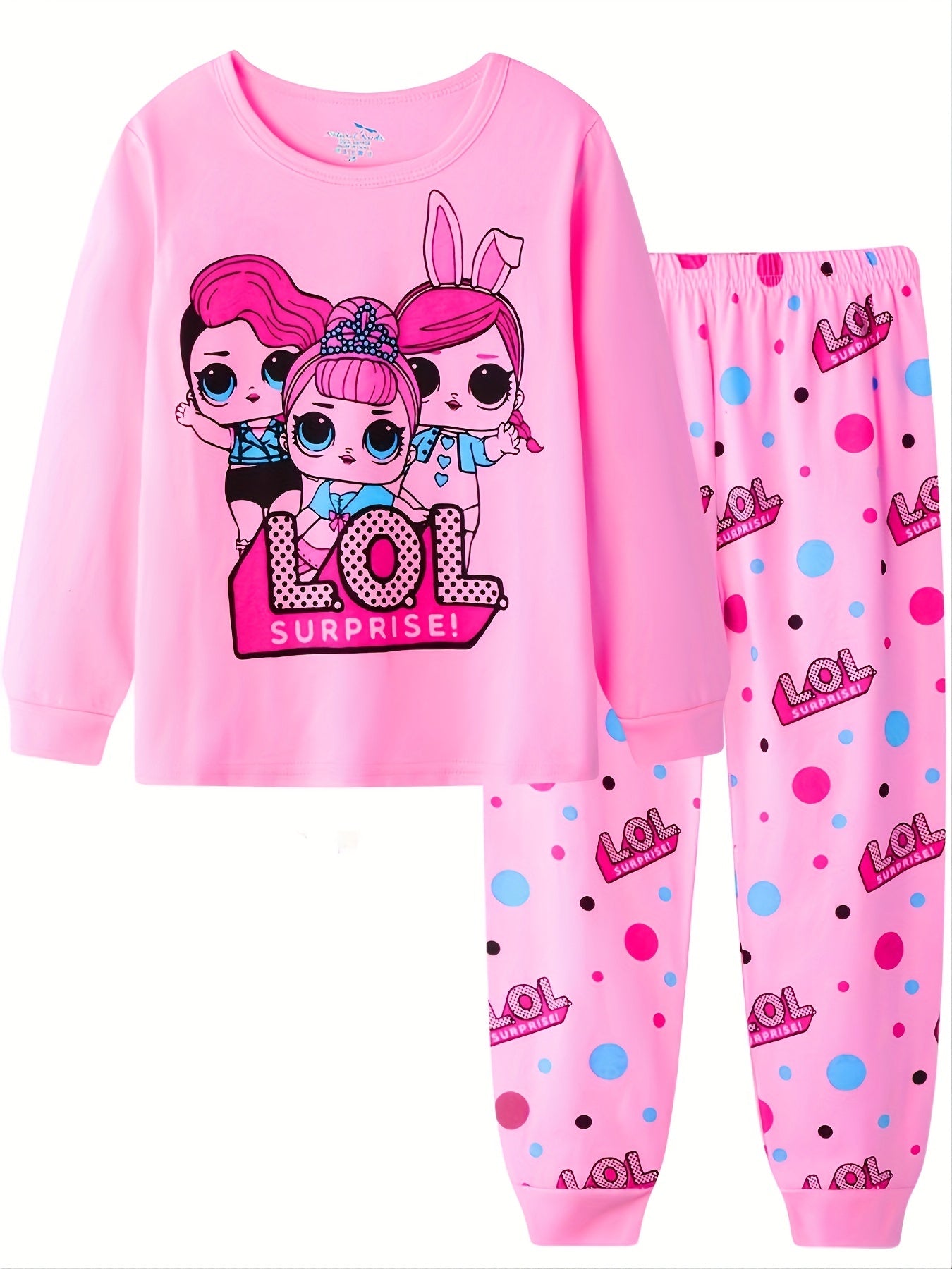 Girls Cartoon Pattern Pajama Set