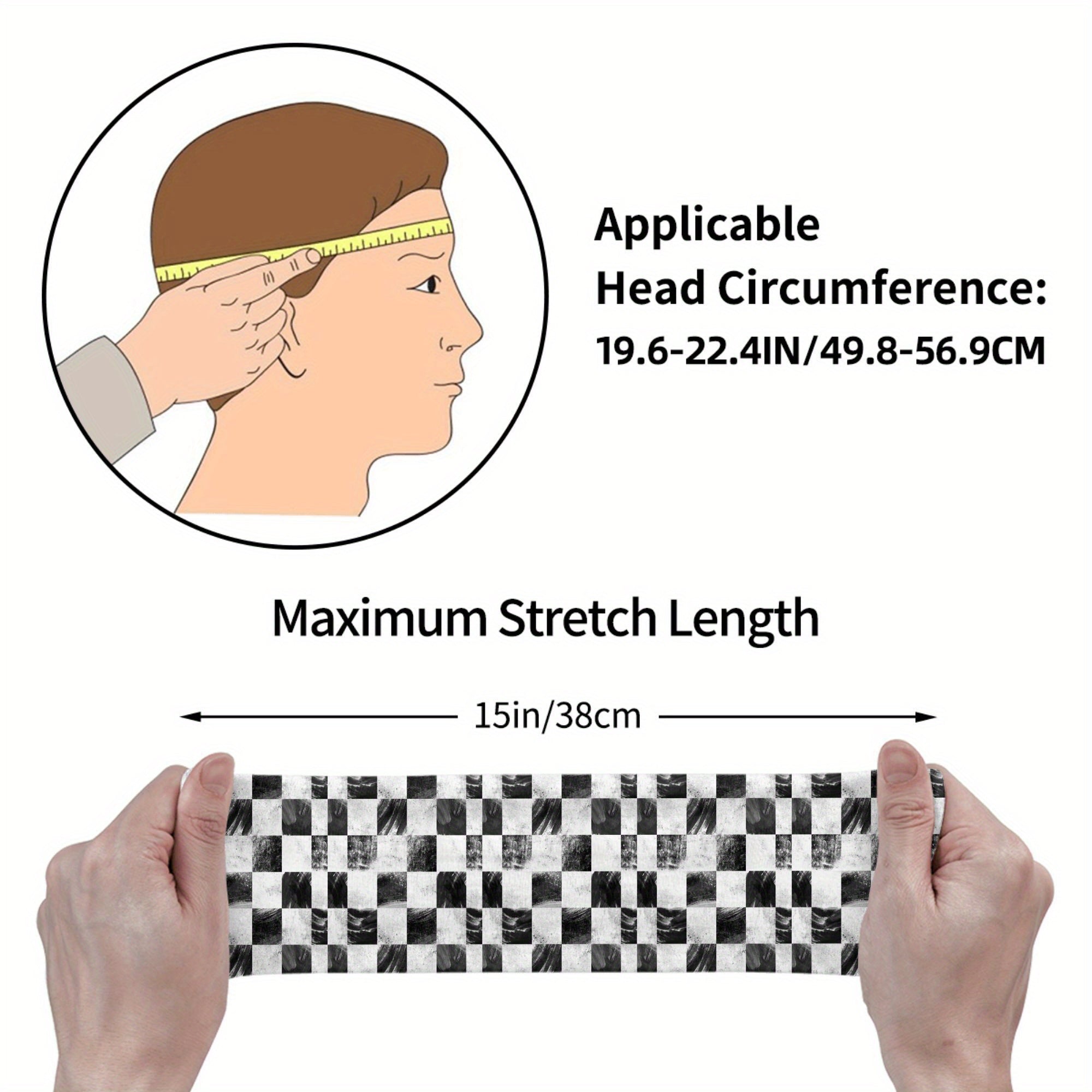 Signature Check Plaid Breathable Headband for Sport & Casual Outfits